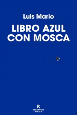 Libro azul con mosca